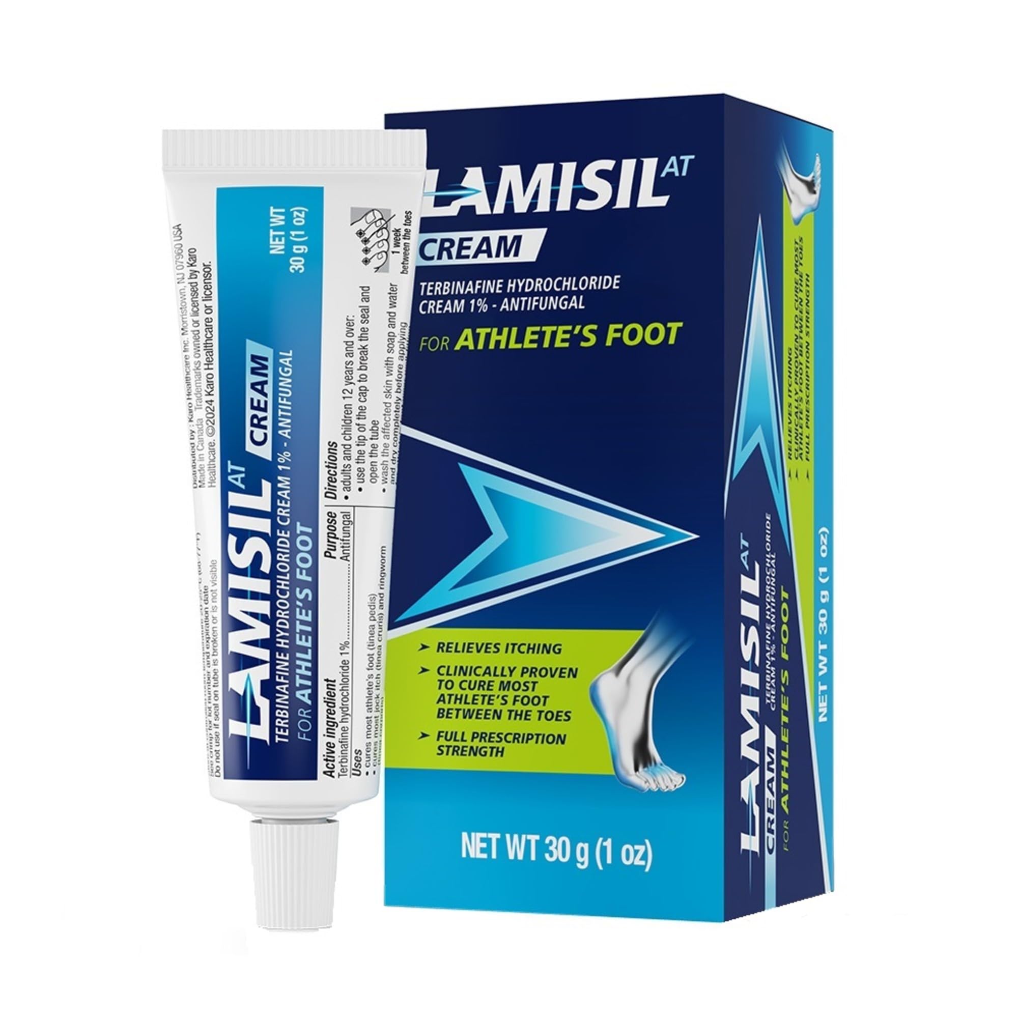 Lamisil 1 Week Treatment tube ready for foot application.