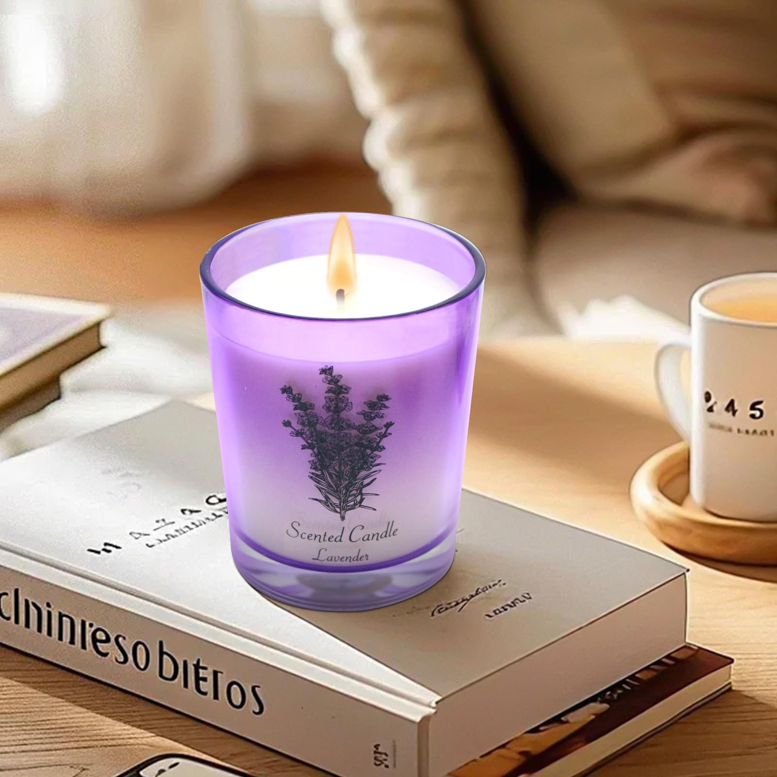 Close-up of Lamway candle wax with lavender aroma for relaxation.