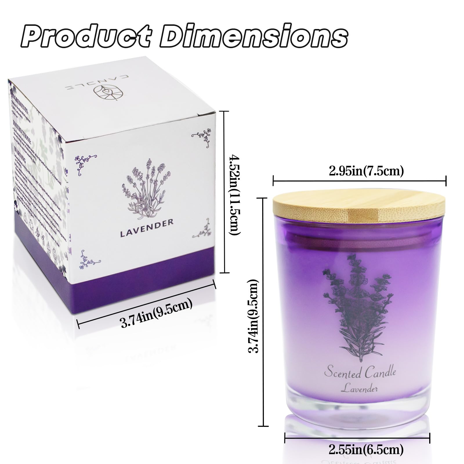 Lamway lavender soy candle with wooden lid showcased.