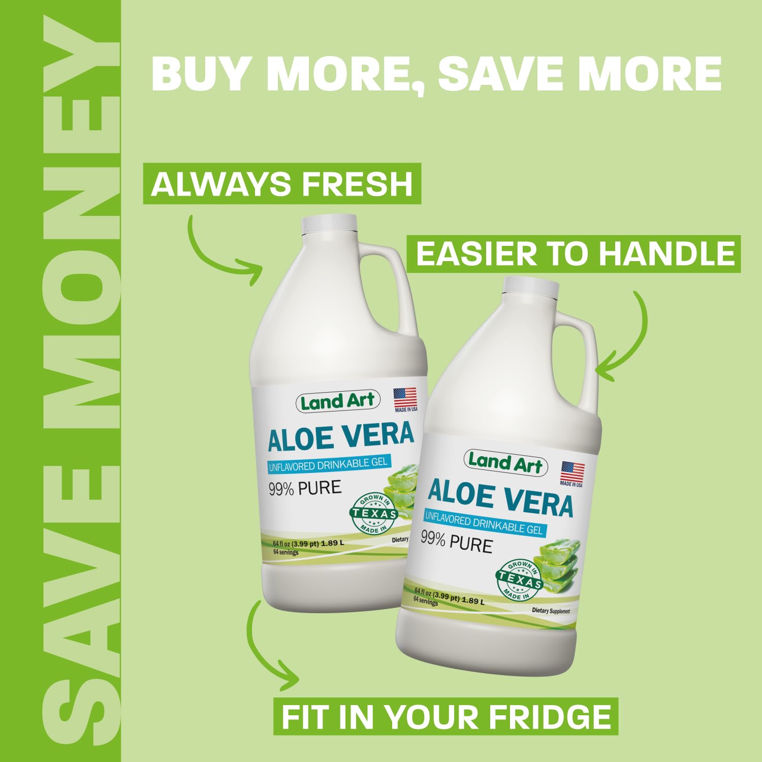 Land Art Aloe Vera Drinkable Gel pouring 1oz for heartburn relief