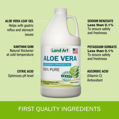 Land Art Aloe Vera Drinkable Gel Texas-grown plants emphasize purity
