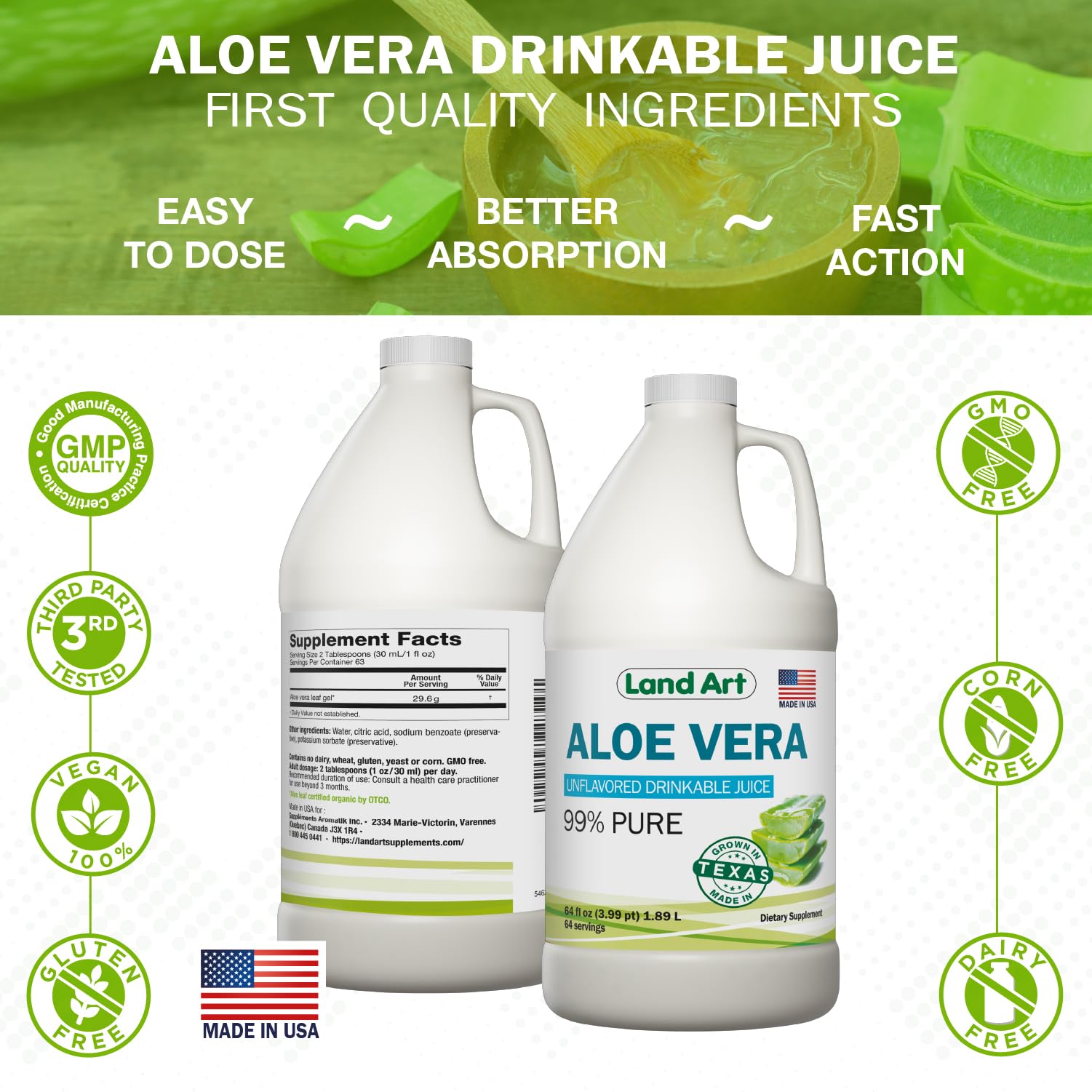 Made in the USA: Land Art Aloe Vera Juice