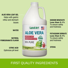 Packaging image for Land Art Aloe Vera Juice Pomegranate 64 oz