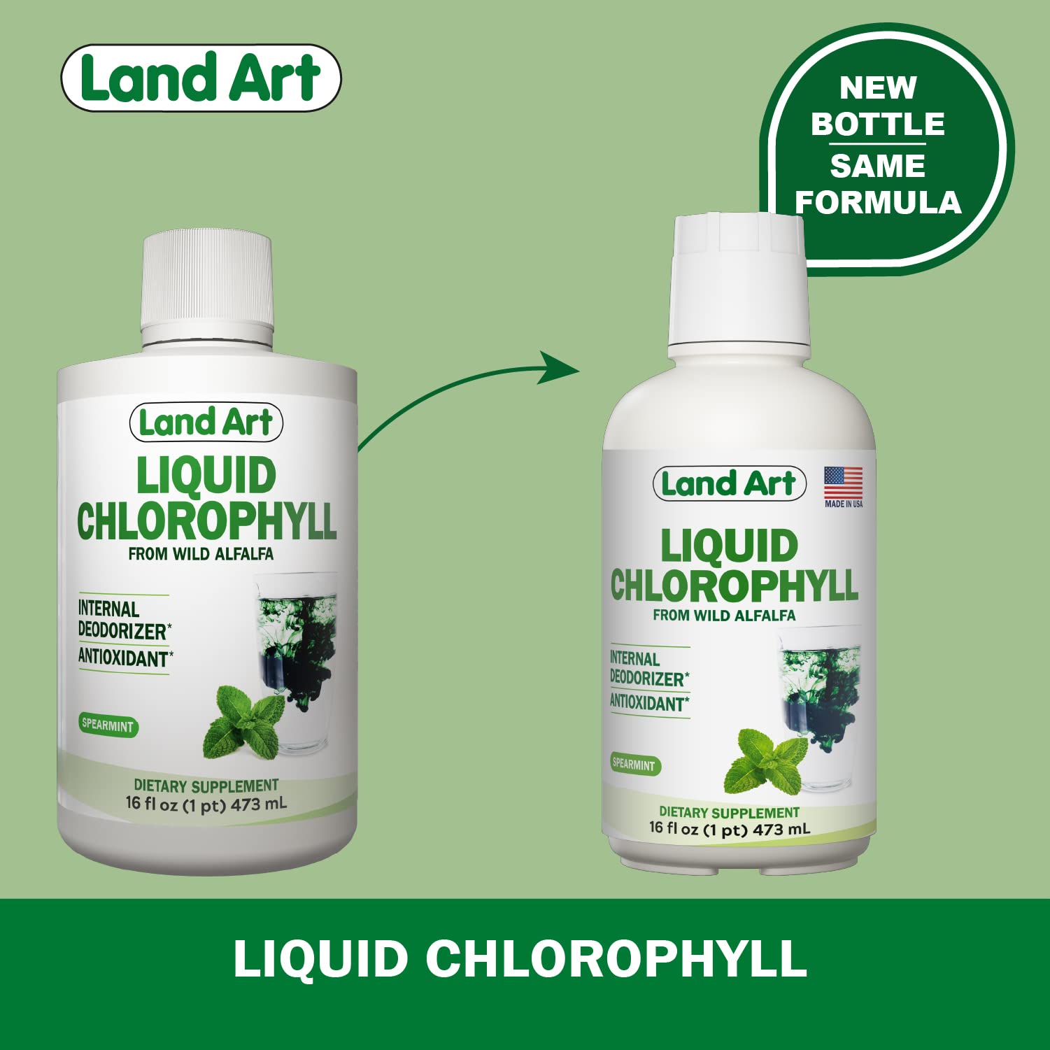 Land Art Liquid Chlorophyll Mint label