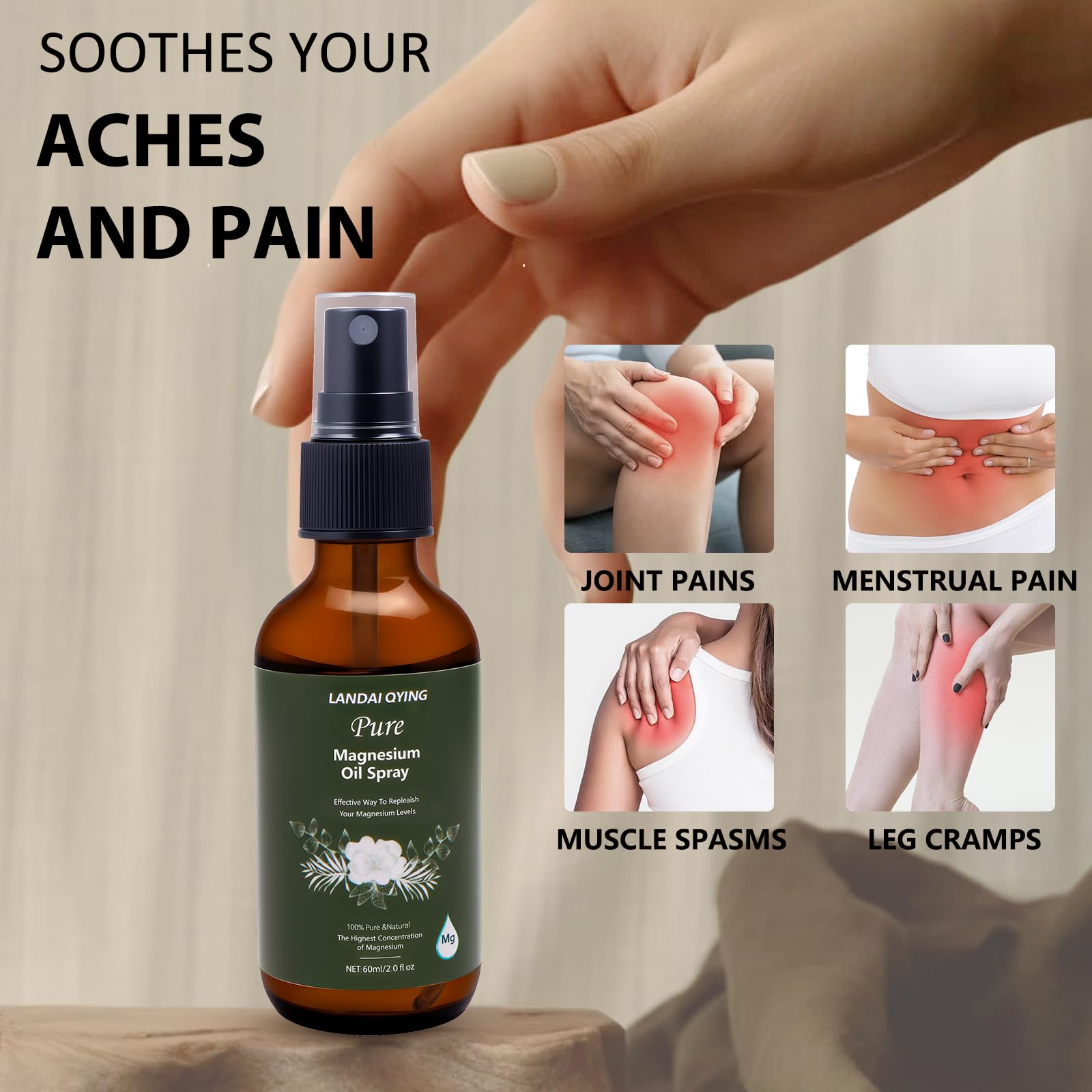 Absorption of LANDAI QYING magnesium oil spray into the skin