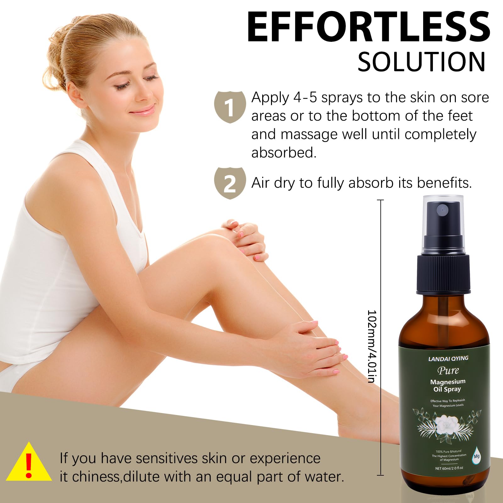 LANDAI QYING Magnesium Oil Spray back label