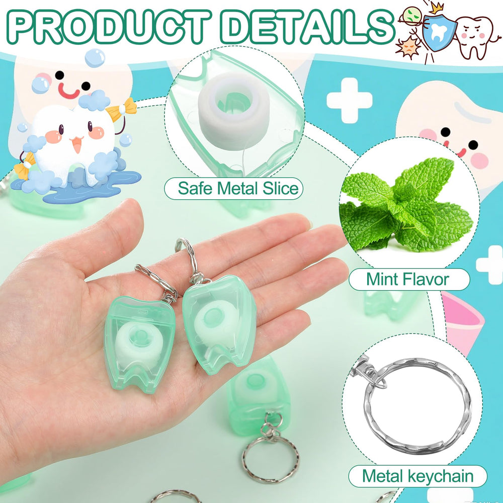 Tooth-shaped design of Landical dental floss keychain
