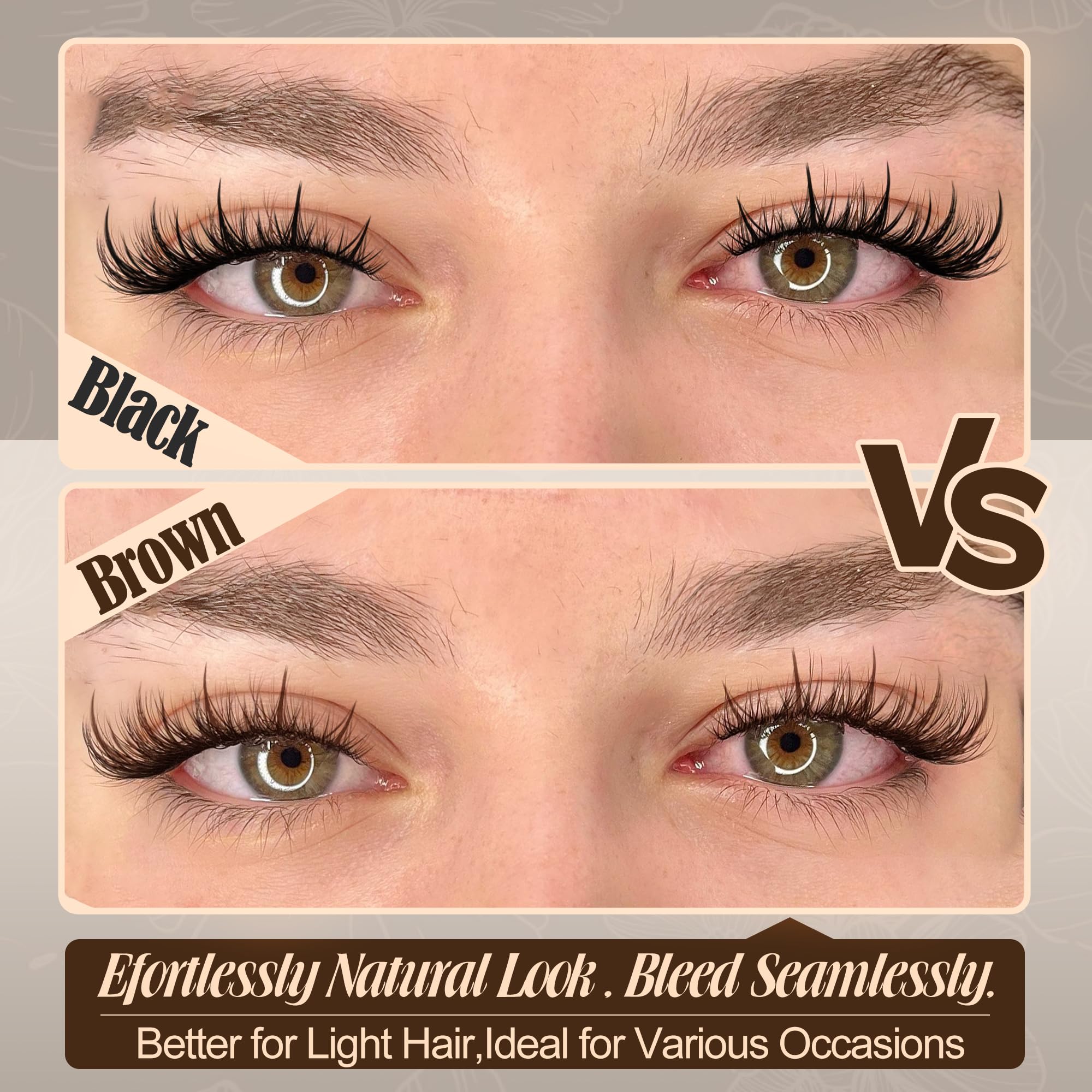 LANFLOWER Lanflower Brown Lash Clusters Kit Easy Application for beginners and pros