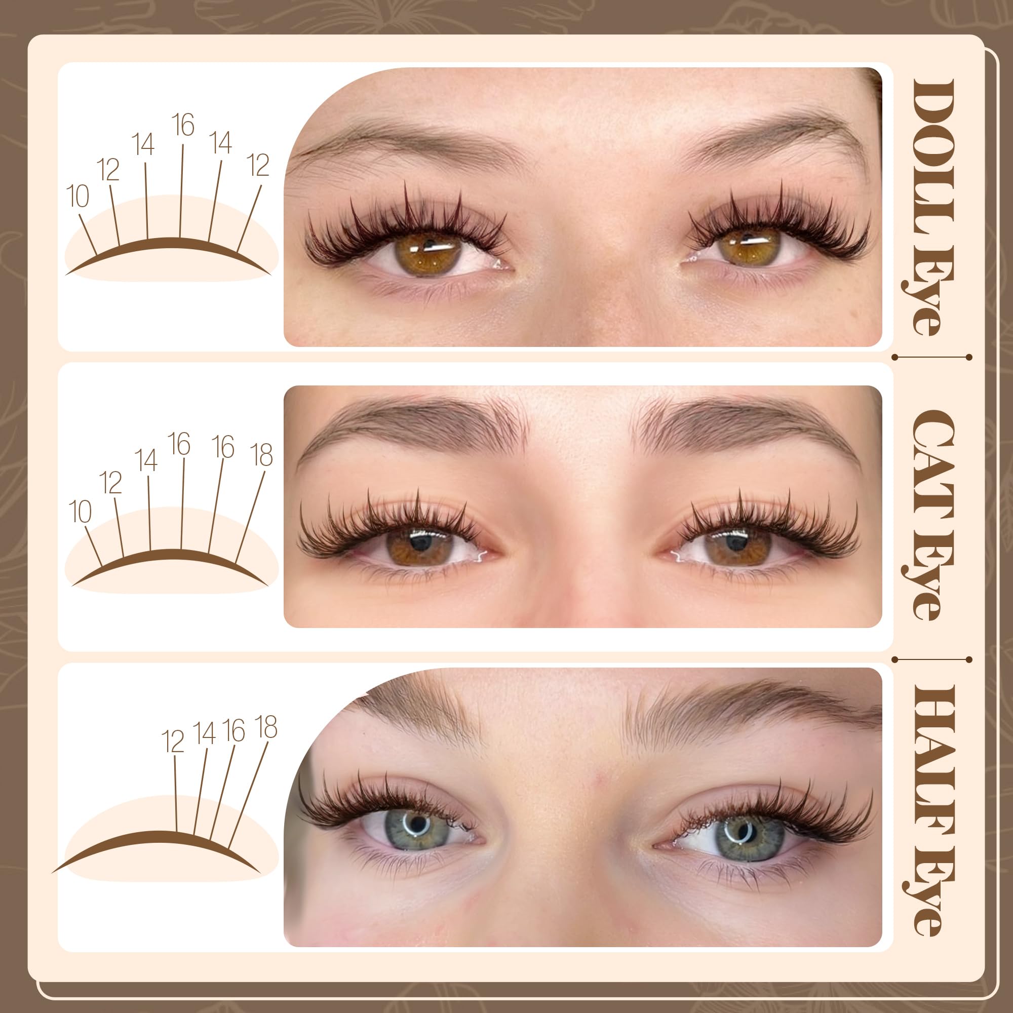 LANFLOWER Lanflower Brown Lash Clusters Kit Manga Clusters adds subtle drama to your look