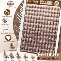 LANFLOWER Lanflower Brown Lash Clusters Kit Soft Band conforms to eye shape for seamless fit