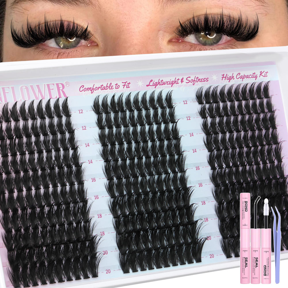 Lanflower manga lash clusters with spikes create a bold anime look