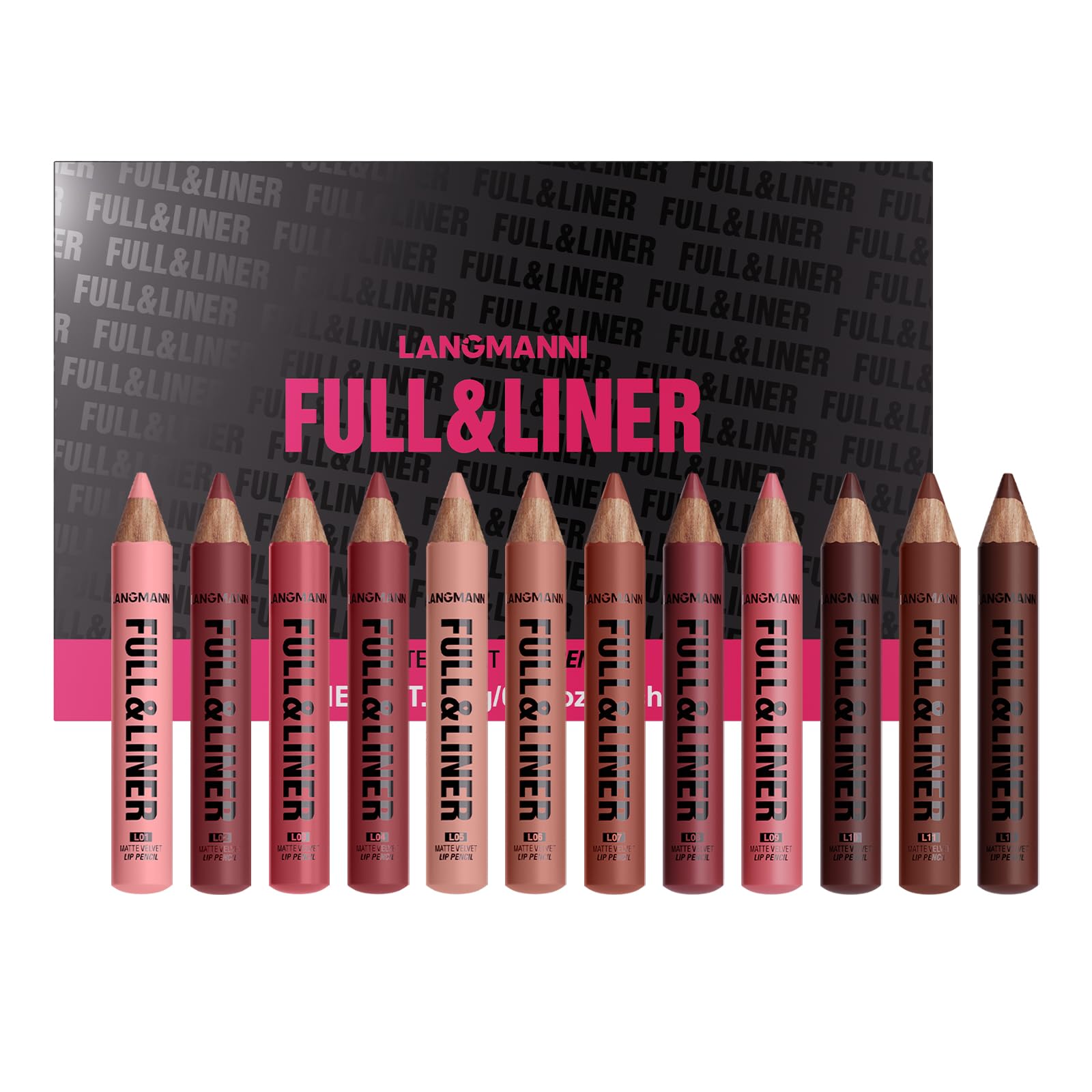 LANGMANNI lip liner swatch in nude-brown demonstrates precise contouring