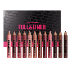 LANGMANNI lip liner swatch in nude-brown demonstrates precise contouring