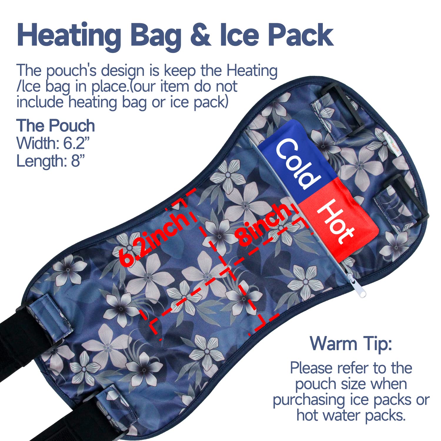 Large size Langsprit Castor Oil Pack Wrap with adjustable belt