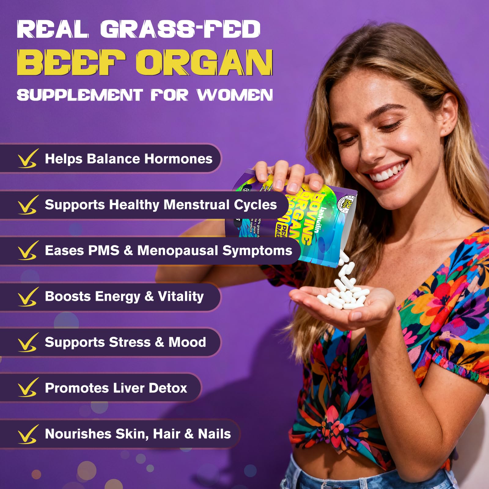 Lanhuilin beef organ heart capsules promoting steady energy and nutrient support.