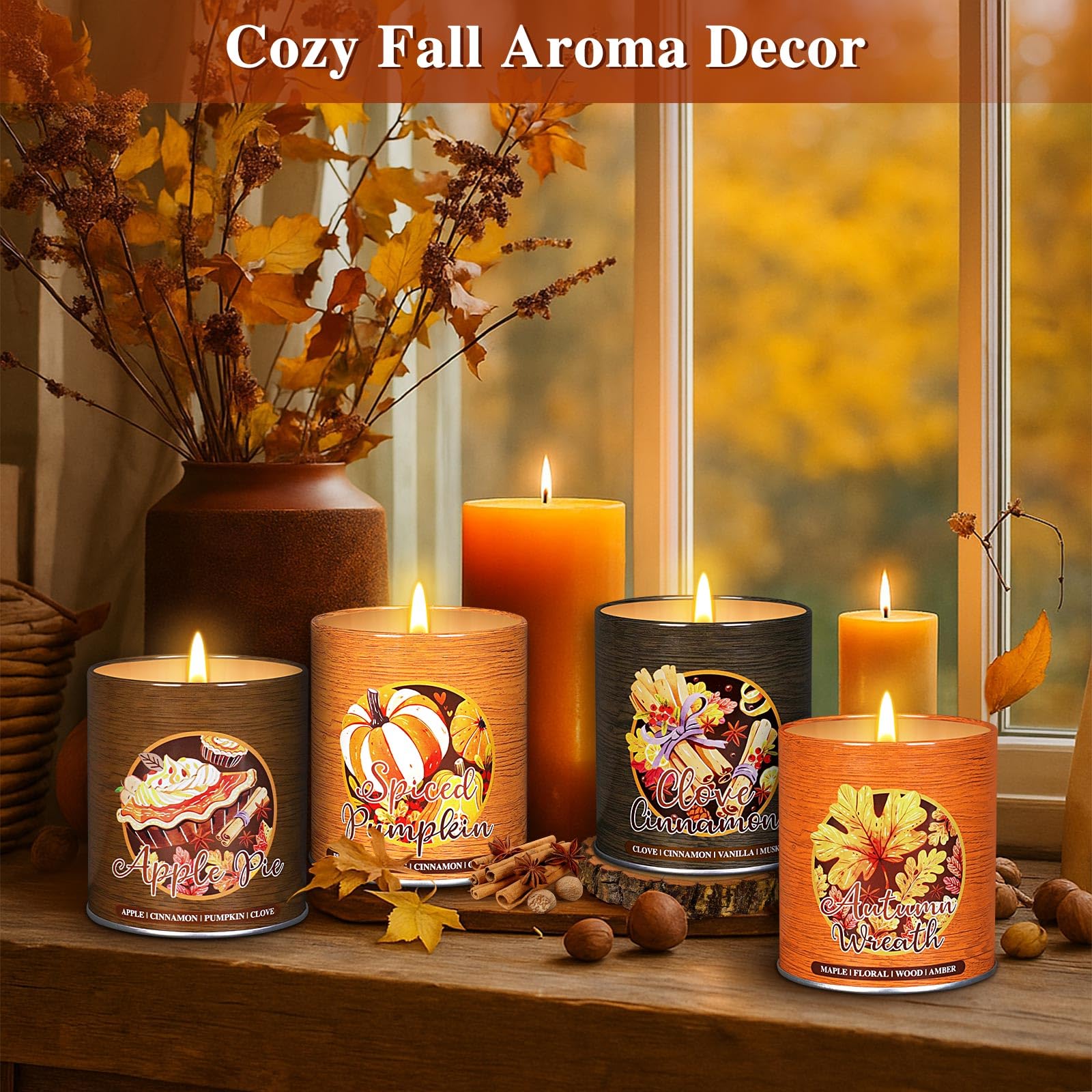 Apple Pie candle from Lanpn Fall Scented Candles Gift Set