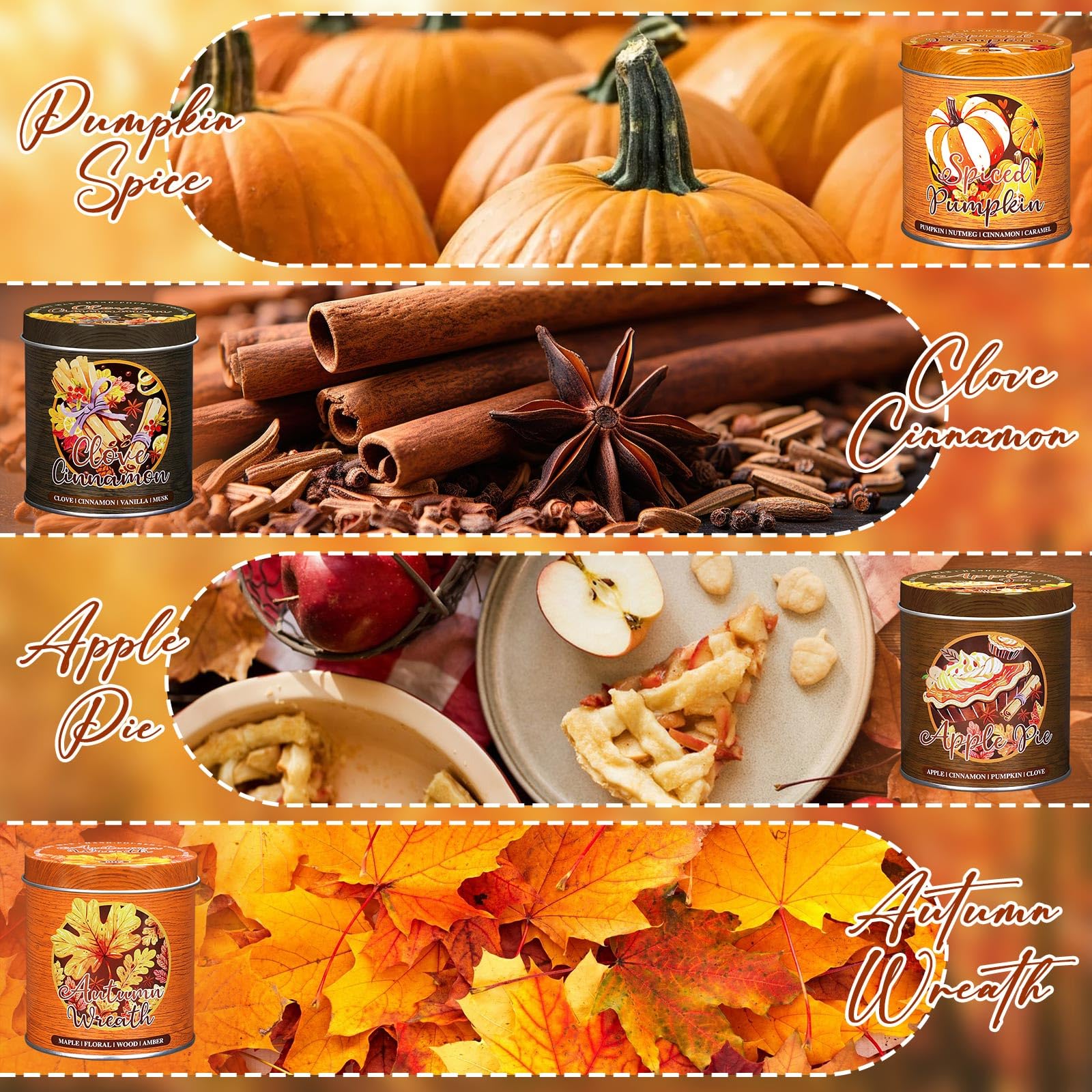 Pumpkin Spice candle from Lanpn Fall Scented Candles Gift Set
