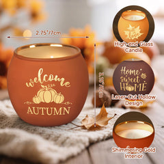 Clove Cinnamon scented candle in glass votive holder