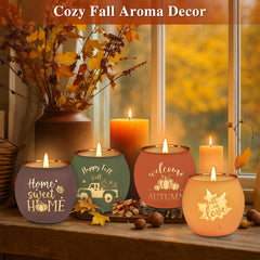 Elegant gift-ready candle set packaging for autumn decor