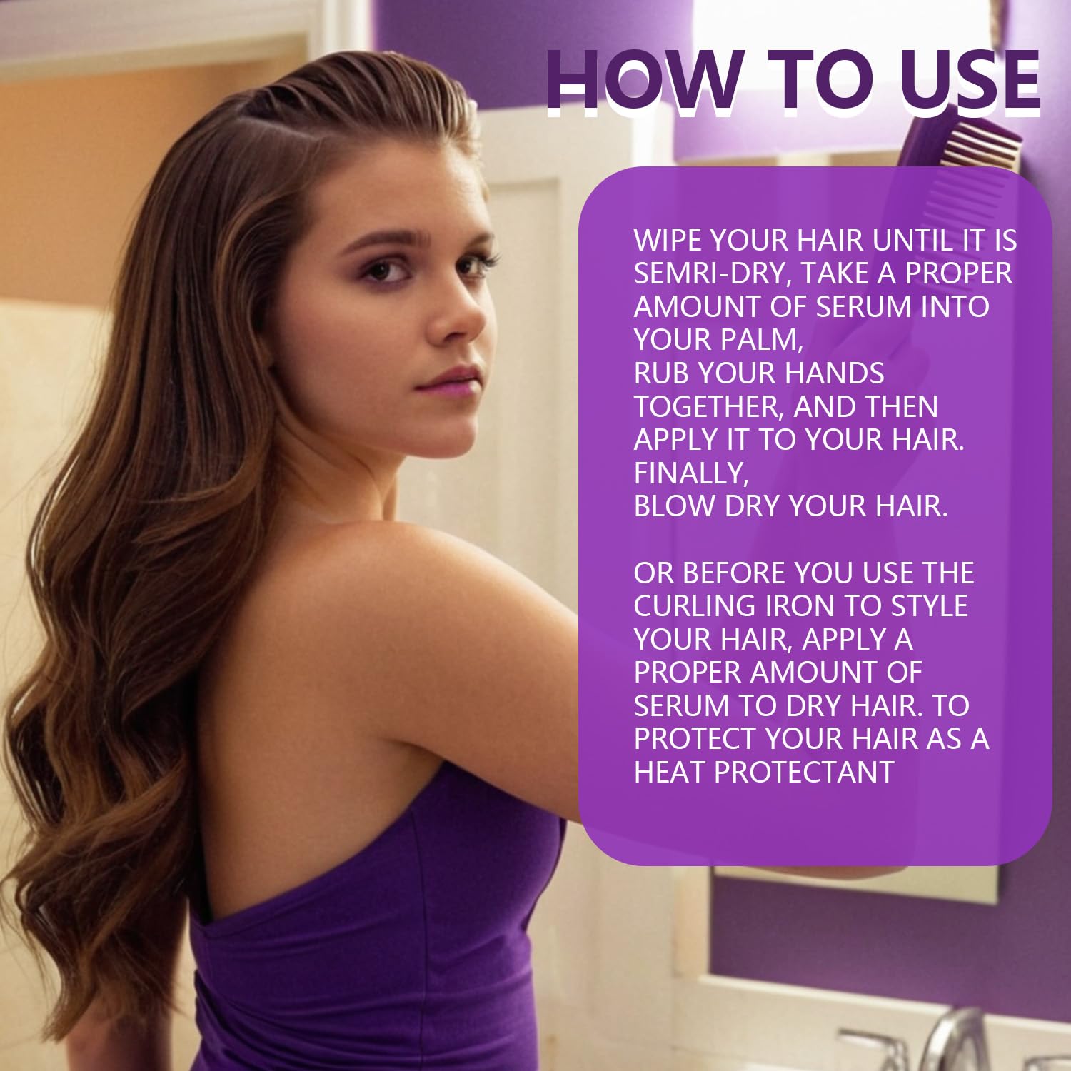 Lanthome frizz-control finish adds shine and smoothness