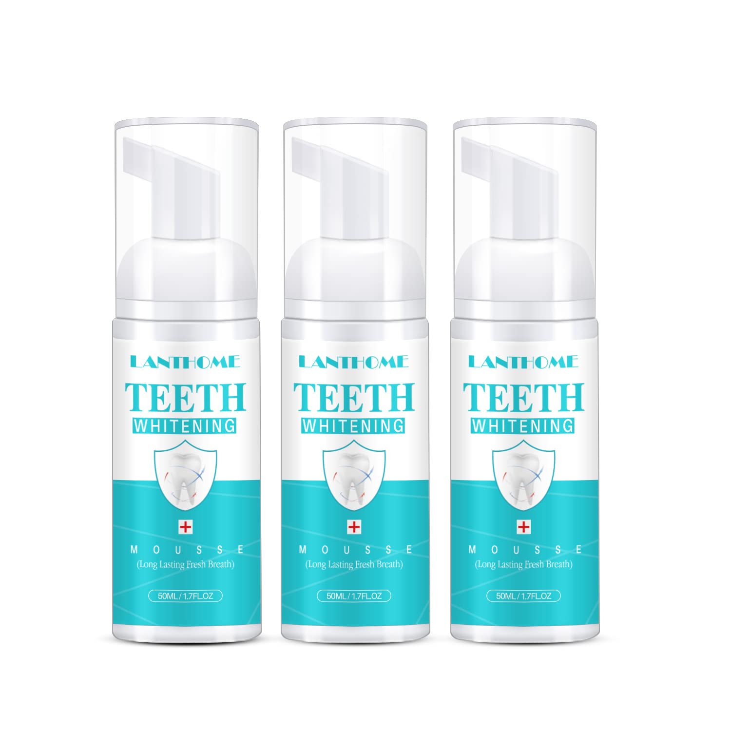 LANTHOME White Foam Teeth Whitening Foam bottle open packaging