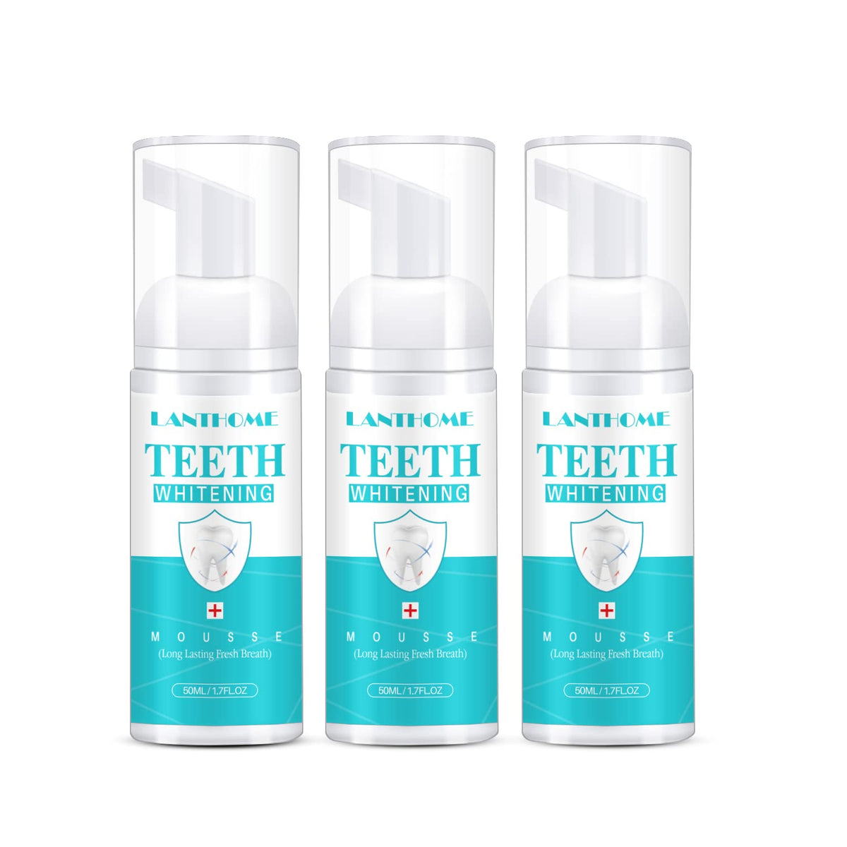 LANTHOME White Foam Teeth Whitening Foam bottle open packaging