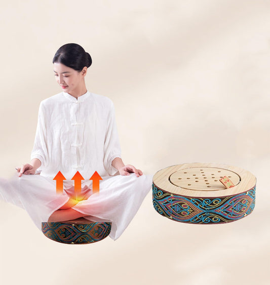 Wood moxibustion stool supporting hips and abdomen