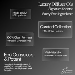 Label close-up of LaPew diffuser oil packaging