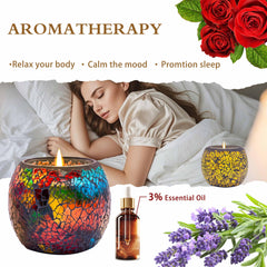 Larcenciel mosaic glass candle coffee awakens morning energy and focus.