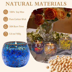 Larcenciel mosaic glass candle vanilla offers comforting warmth for cozy nights.