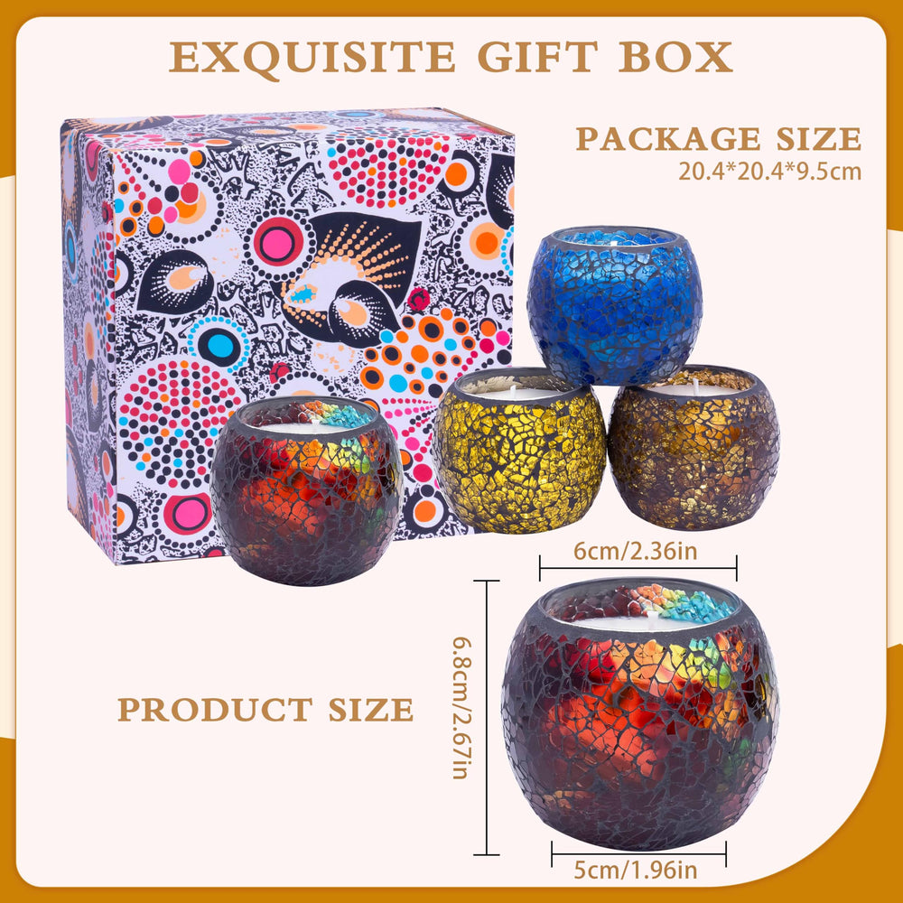 Larcenciel mosaic glass holder with crackled pattern creates colorful light effects.