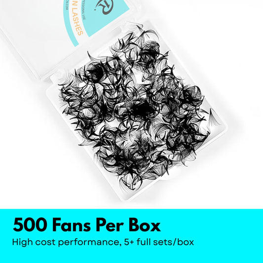 Larealsh premade fans handmade fluffy base, easy pickup and quick application.