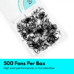 Larealsh premade fans handmade fluffy base, easy pickup and quick application.