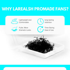 Larealsh premium lashes, natural fluffy look, comfortable wear for clients.