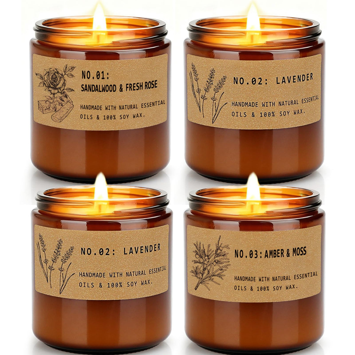 Large 9 oz vintage amber jar candle from the gift set