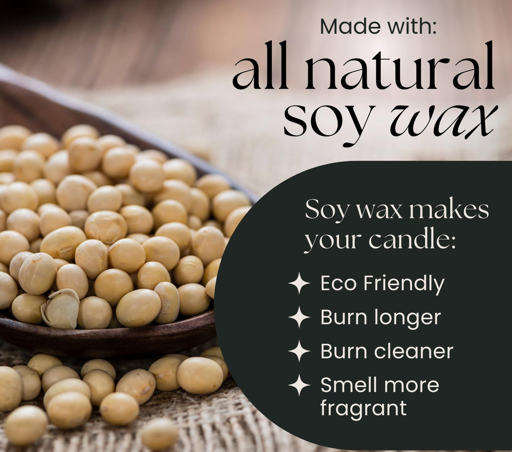 All-natural soy wax with a crackling wooden wick
