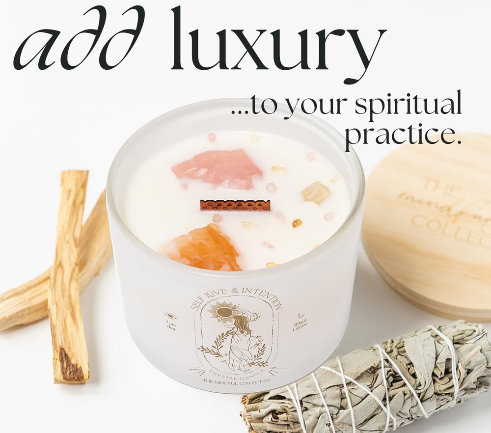 Crystal candle in a serene home setting