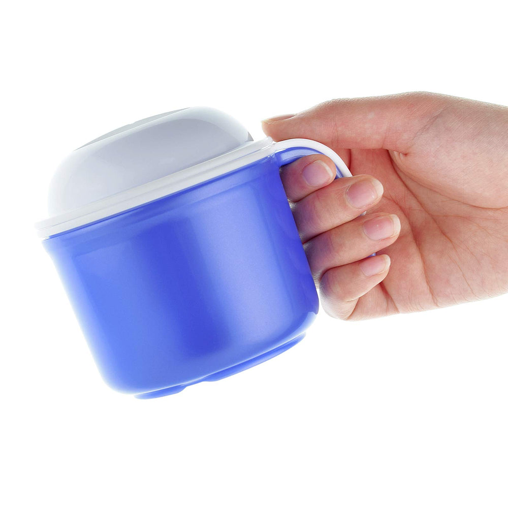 Large denture bath cup showing overall design with lid