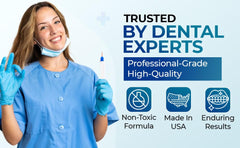 Close-up of LaserGlow 44% hydrogen peroxide teeth whitening gel