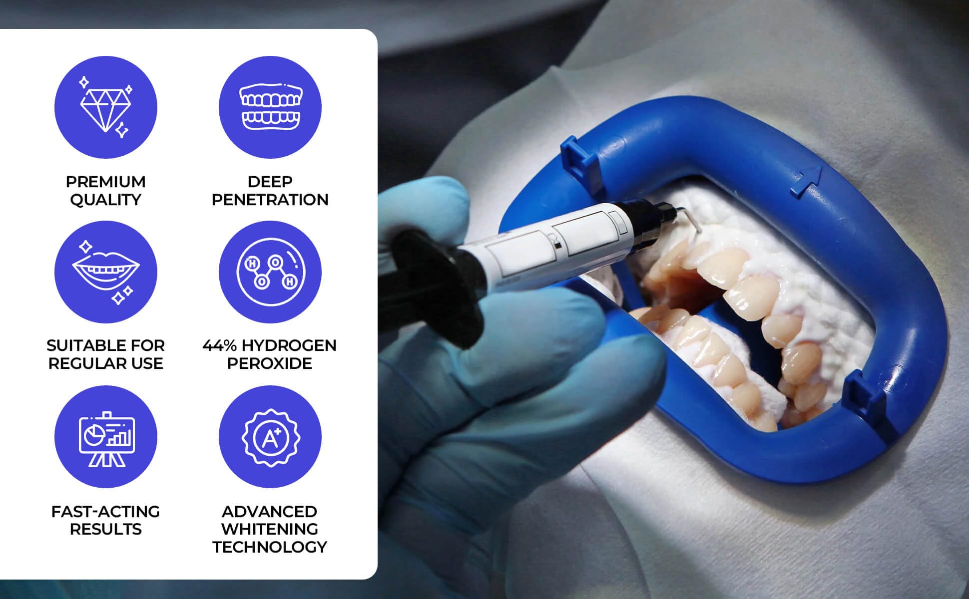 Applying LaserGlow whitening gel using the dual-barrel syringe