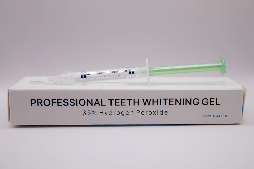 Close-up of LaserGlow whitening gel texture showing enamel-safe formula