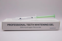 Close-up of LaserGlow whitening gel texture showing enamel-safe formula