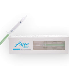 LaserGlow 35% hydrogen peroxide whitening gel in a precision syringe for professional dental use