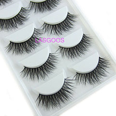LASGOOS soft natural mink hair lashes for comfortable all-day wear