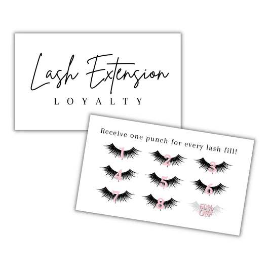 Lashicorn loyalty card front featuring minimalist design for rewarding repeat lash appointments.