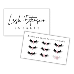 Lashicorn loyalty card front featuring minimalist design for rewarding repeat lash appointments.