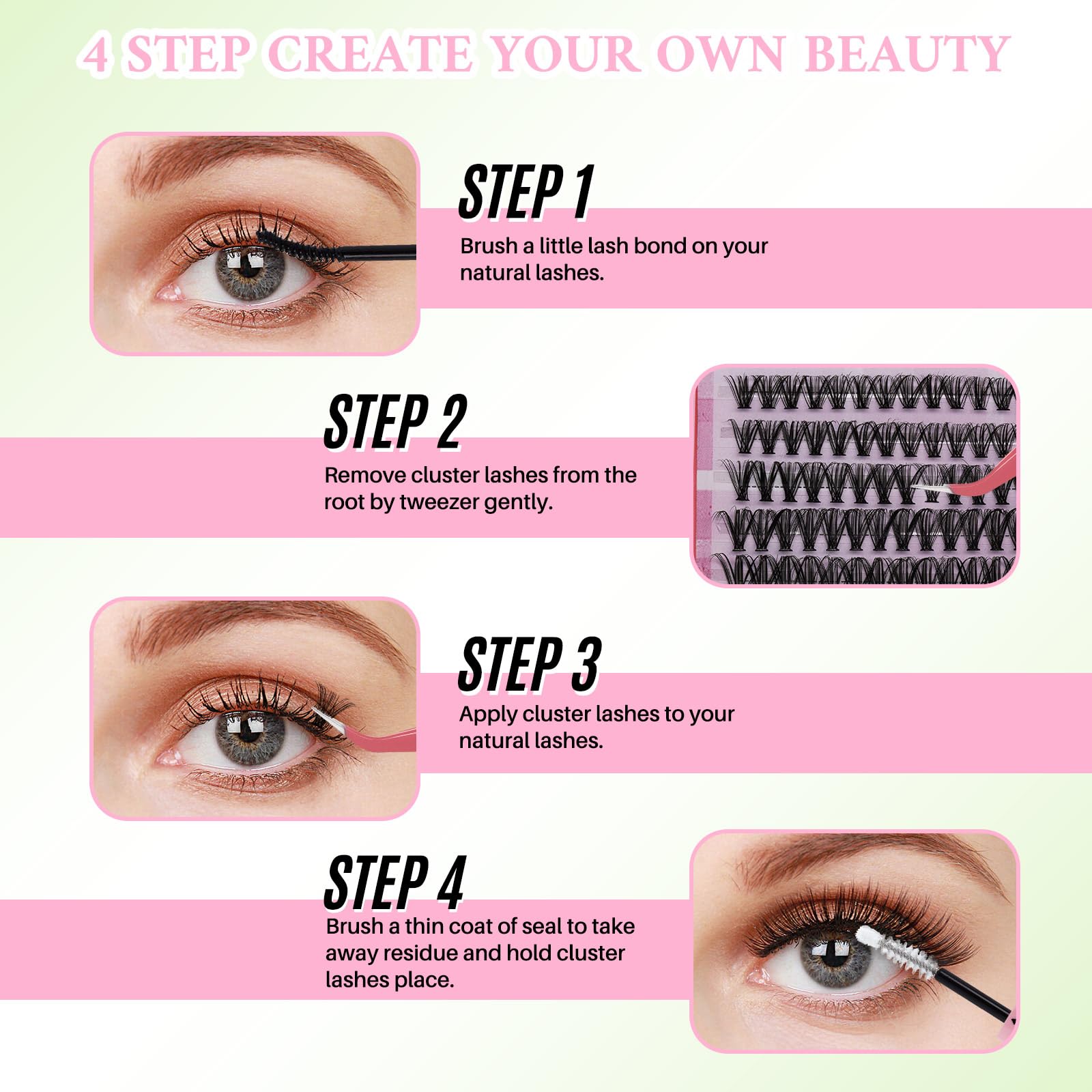 LASHSUN 9-16mm cluster lashes for versatile eye looks