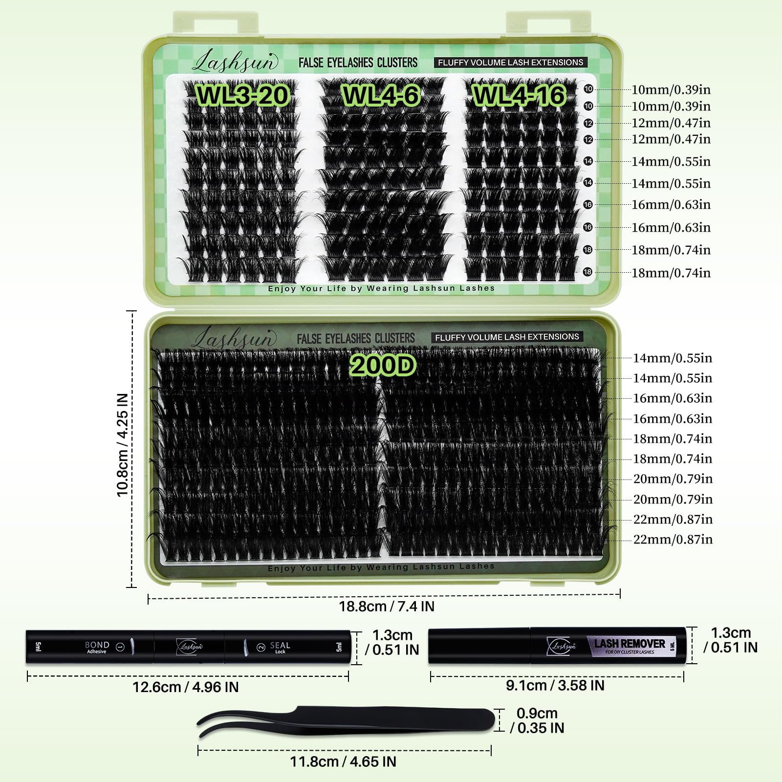 LASHSUN all-in-one lash kit for versatile looks.