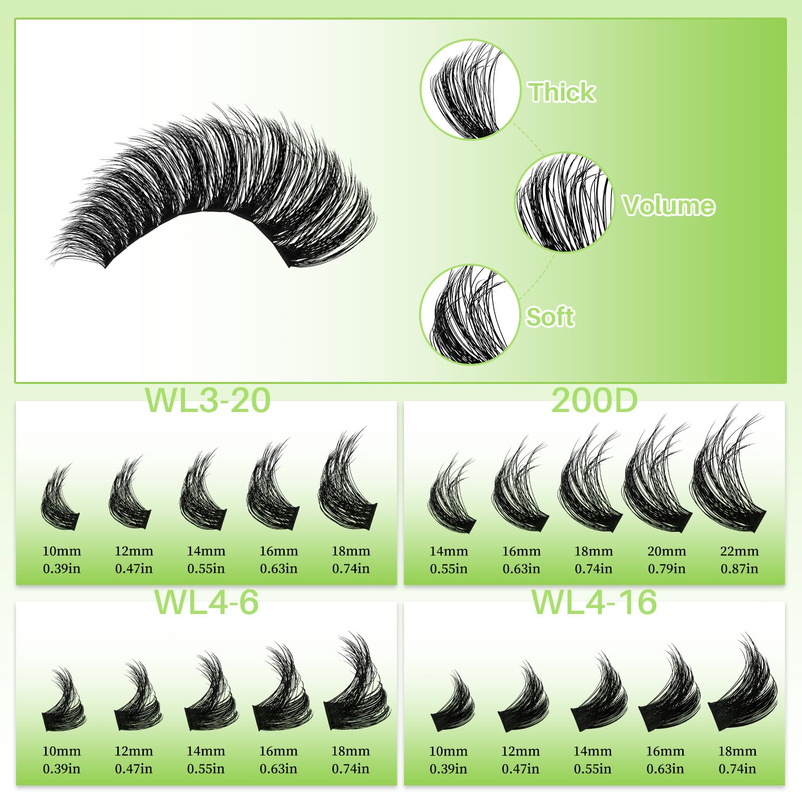 LASHSUN soft PBT cluster bands lightweight comfort.