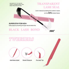 LASHSUN stainless steel lash tweezers with precise grip tip